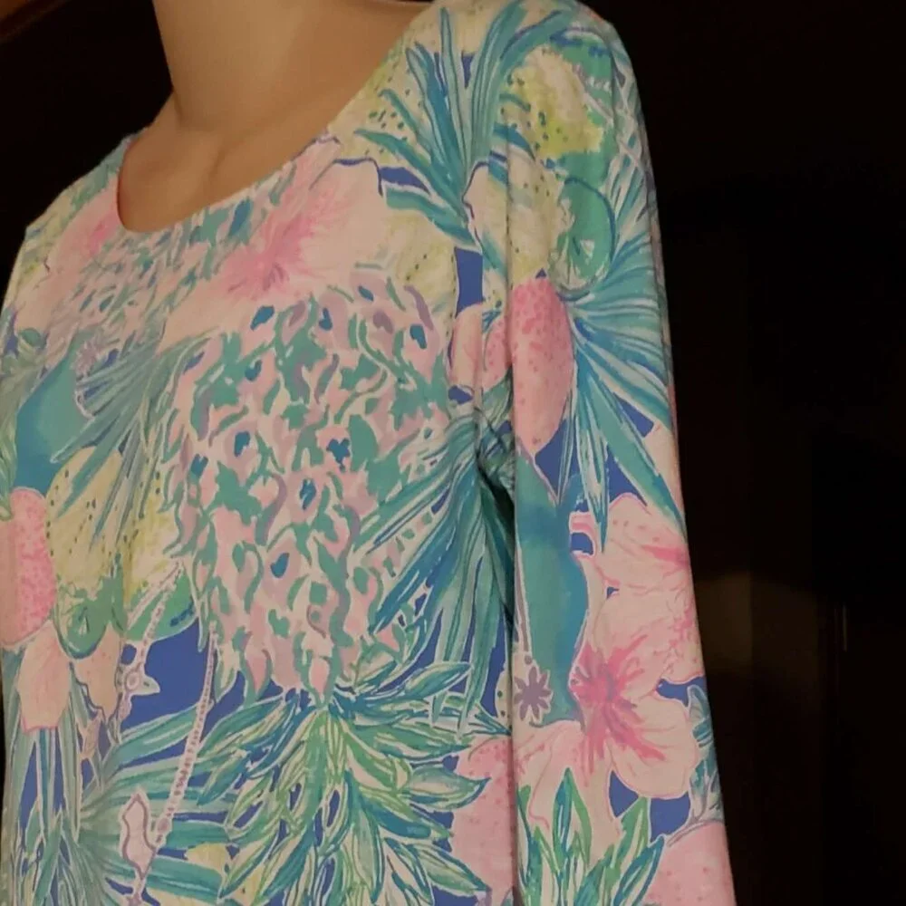 Lilly Pulitzer Charley Dress Swizzle 3/4 Sleeve Size L - Picture 4 of 8